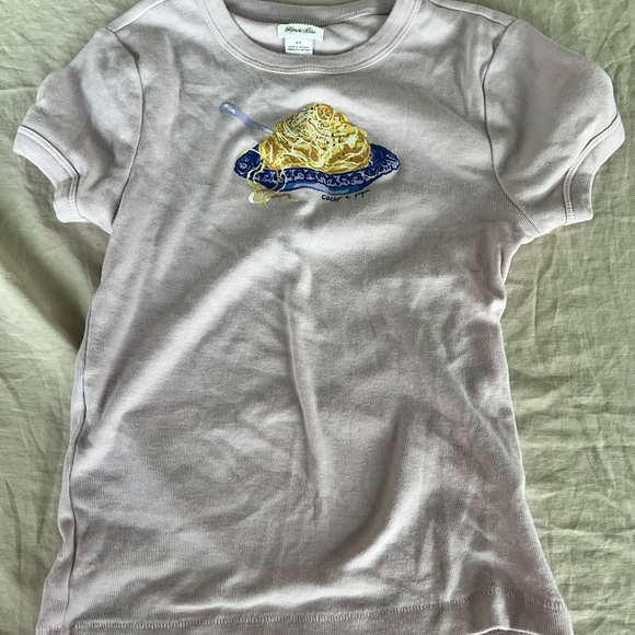 Kimchi Blue Tops - Kimchi Blue Urban Outfitters Light Pink Tee with Pasta Cacio Pepe size small